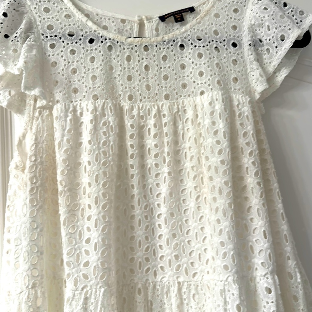 Skies Are Blue White Eyelet Dress